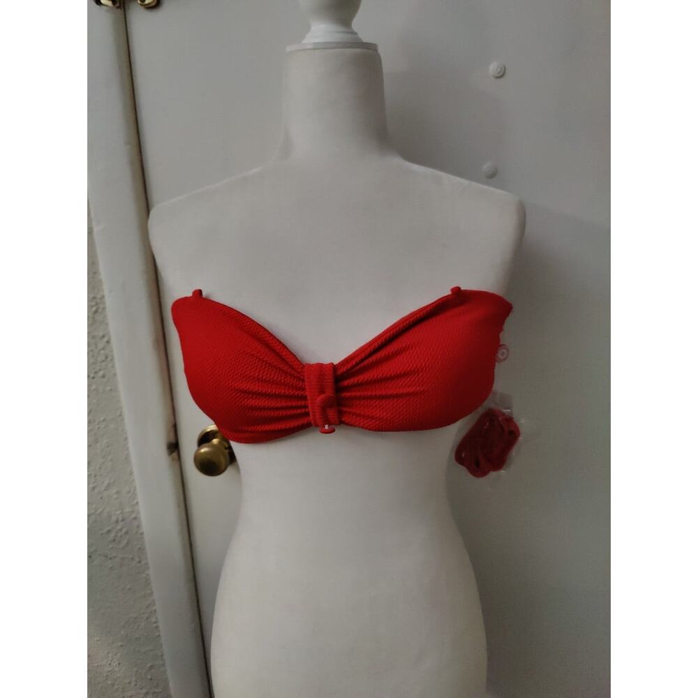 Red Carter Bikini Top M NEW Swim Cherry Girl Coquette Girl Mermaid Twee Cosplay